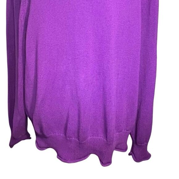 J.Crew, women’s size 3X rolled hem Mock neck purple knit preppy Y2K sweater. - Picture 10 of 10